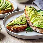 How to Curb Food Cravings the Lazy Way (No Willpower) Avocado toast on sourdough bread served with greens and lime.