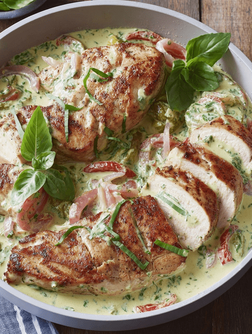 Read more about the article One-Pot Creamy Pesto Chicken: Ready in Just 25 Minutes!