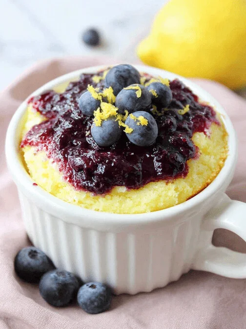 Keto Lemon Blueberry Mug Cake Recipe