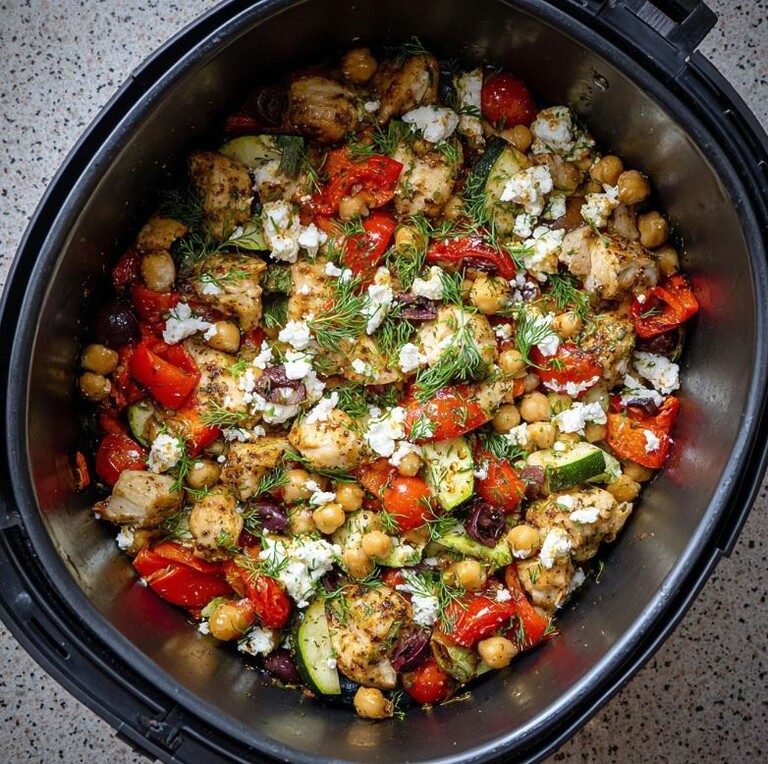 My Go-To Air Fryer Mediterranean Chicken and Chickpeas