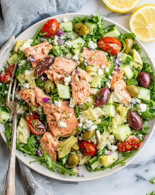 Seared Salmon & Greens with a Zesty Lemon Vinaigrette Recipe